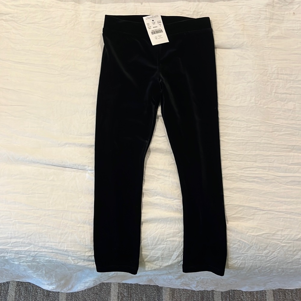 J crew/crew cuts black velvet leggings - size 4T